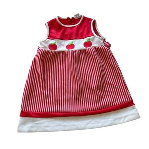 Vintage 1980’s Toddler Girl’s Sears Apple Stripe Sleeveless Dress